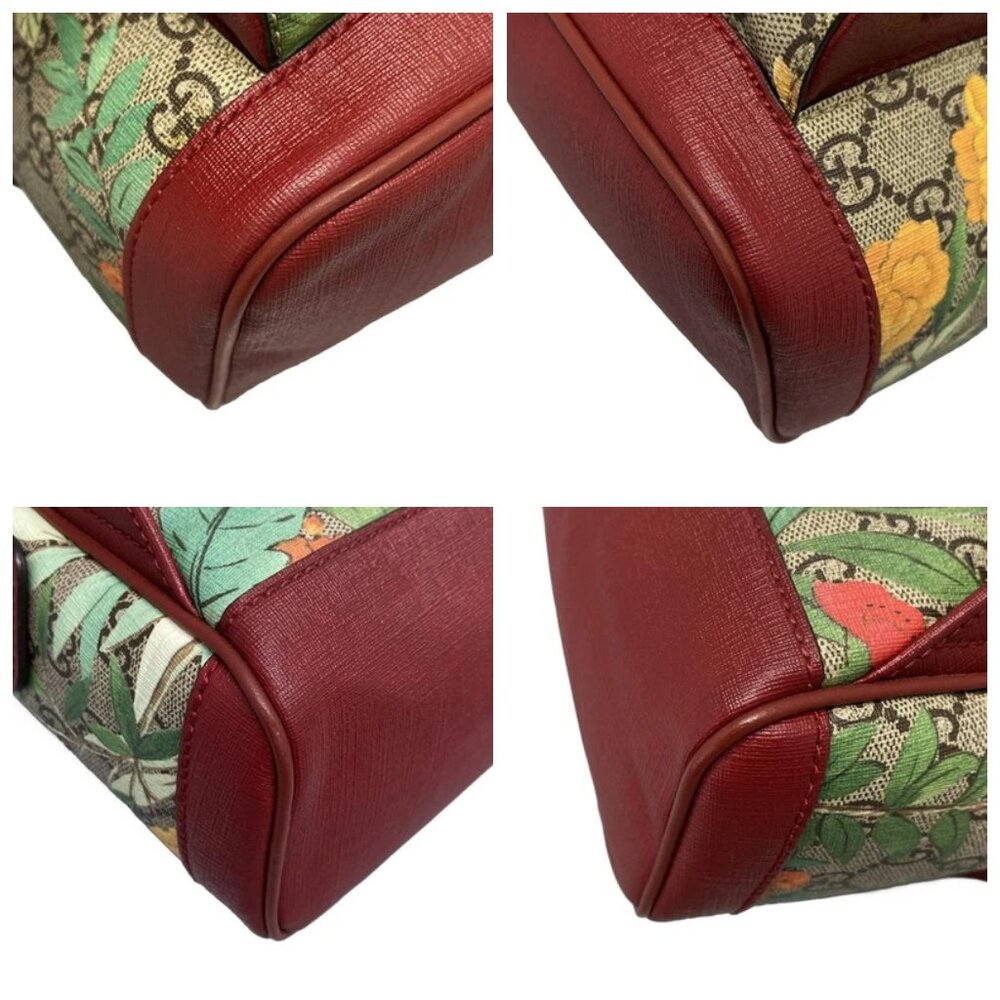 GUCCI GG Supreme Tian Small Backpack Beige Red Multi PVC Leather - 833-071825 - Picture 6 of 14
